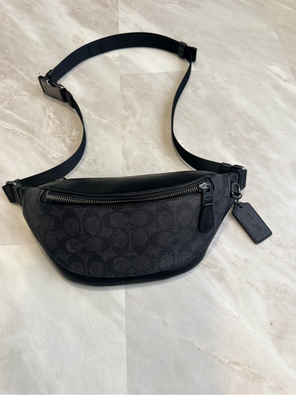 Coach Black Signature Canvas Belt Bag